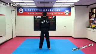 Taekwondo  Poomsae 4 Sa Jang Slowmotion amp Mirror [upl. by Eniron927]