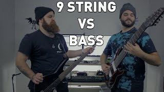 9 String Guitar VS Bass Guitar  Andrew Baena [upl. by Reifnnej]