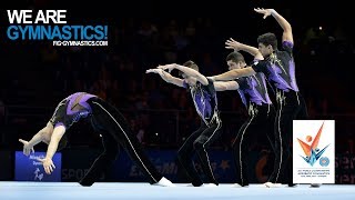 2018 Acrobatic Worlds Antwerp BEL  Highlights MENS GROUP FINAL  We Are Gymnastics [upl. by Moscow973]