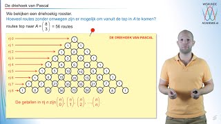 Combinatoriek  de driehoek van Pascal vwo A  WiskundeAcademie [upl. by Ledeen756]