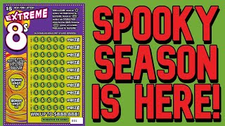 Extreme 8s 🕷️ to Kick Off October  New York Lottery Scratch Off Gameplay [upl. by Oberstone]