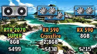 RTX 2070 SUPER vs RX 590 Crossfire vs RX 590 Crossfire Supported Games Benchmark Only [upl. by Yak]