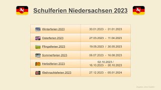 Schulferien Niedersachsen 2023 [upl. by Nail]