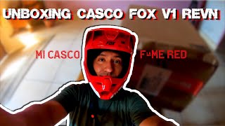 UNBOXING CASCO FOX V1 REVN Flame Red  MI CASCO 😍💥🏍 [upl. by Grosberg]