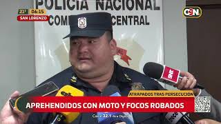 Incautación de objetos robados tras persecución policial [upl. by Ahsekad205]