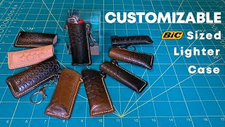 Genuine Leather Lighter Case Keychain DIY Tutorial for BIC Sized Lighters [upl. by Lida]