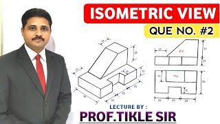 HOW TO DRAW ISOMETRIC VIEW QUE NO2 AND ISOMETRIC PROJECTION IN ENGINEERING DRAWING [upl. by Kaitlin140]