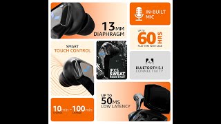 Amazon Basics True Wireless Gaming Mode in Ear Earbuds Up to 50ms Low Latency amp Built in Mic 60H P [upl. by Annabell]