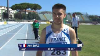 Mens 200 m T13  final  2016 IPC Athletics European Championships Grosseto [upl. by Aicilet]