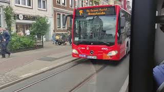 BSAG Bremen Mitfahrt Linie 1E SEVSchienenersatzverkehrBusHuchting [upl. by Eilime]