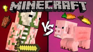 Pig vs Zombie Pigman  Minecraft [upl. by Agnot]