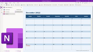 Insert an Editable Calendar into a OneNote Page\Section [upl. by Dareen474]