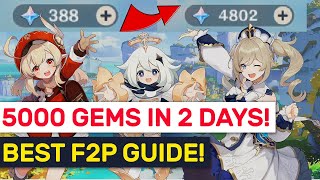 How To Get 5000 PRIMOGEMS In 2 Days Best F2P Guide  Genshin Impact [upl. by Enialem]