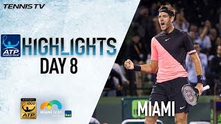 Highlights Del Potro Isner Reach Miami Open Semifinals [upl. by Mchale]