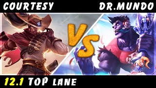 Courtesy  Yasuo vs Dr Mundo TOP Patch 121  Yasuo Gameplay [upl. by Hgielrebmik]