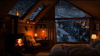 Peaceful Night in a Comfortable Bedroom  Soothe Chaos for Sweet Dreams with Blizzard Sounds [upl. by Ssilb]