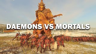 DAEMONS VS MORTALS  Total War Warhammer 3 [upl. by Weider481]