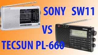 Радиоприемник SONY ICFSW11 обзор и сравнение с TECSUN PL660 [upl. by Grannia]