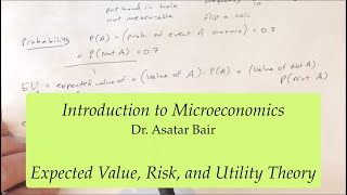 Introduction to Microeconomics Expected Value Risk and Utility Theory [upl. by Damaris]