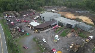 Hickman Lumber Fire Response  Drone View [upl. by Aihsekin472]