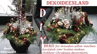 DIY Weihnachtsdeko selbermachen für Außen I Stacheldrahtpflanze I kerststuk Christmas DekoideenLand [upl. by Tildi]