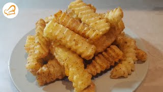 Restaurant Style Fries Recipe  Crinkle Fries  Super Crispy [upl. by Akoek]