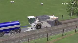 Alphasoil®06 NanoTechnology soil stabilization road works animation view with Wirtgen WRRecycler [upl. by Etnuahs]