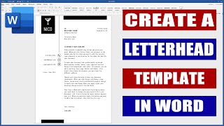 Create a Letterhead Word amp Save as a Template  Microsoft word tutorials [upl. by Gilleod]