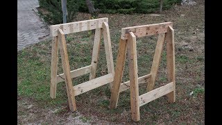 cavalletti con vecchi pallet fai da te homemade sawhorse with pallets [upl. by Nappy49]