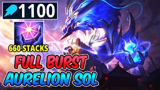 1100 AP AURELION SOL MID  Build amp Runes  LEGENDARY PORCELAIN PROTECTOR AURELION SOL 660 STACKS [upl. by Barra]