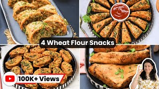 4 Easy Wheat Flour Snacks  गेहूं के आटे से बनाएं 4 टेस्टी नाश्ता मिनटों में  MintsRecipes [upl. by Evadne35]