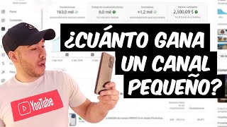 ¿REALMENTE SE GANA DINERO en YOUTUBE con un CANAL PEQUEÑO 💸 ¡Te MUESTRO mi GANANCIA 📊 [upl. by Leinehtan]