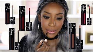 Trying on NARS Powermatte Lip Pigments  Jackie Aina [upl. by Onra]