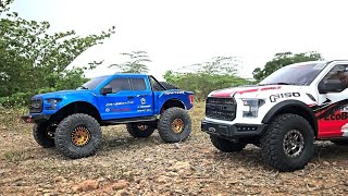 RC Giant Scale 18 FORD RAPTOR F150 amp FORD RAPTOR F150 Cragsman 4x4 Wheels Drive OFFROAD [upl. by Aihsiyt488]