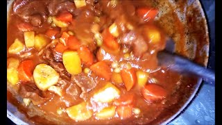 Cooking and Mukbang Bakareta Beef Caldereta beef potatoes and carrots stewed in tomatoe sauce [upl. by Oneal]