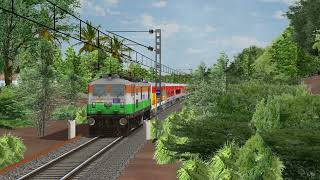 12978 AjmerErnakulam Marusagar Express high speed crossing with TriColor WAP7 [upl. by Marcus]