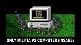 Only Militia vs Computer Insane  No Towers Allowed  HU vs ORC  Warcraft 3 [upl. by Ho]