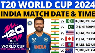 T20 World Cup 2024 India Schedule  India Match Schedule T20 World Cup 2024 ICC T20 World Cup 2024 [upl. by Ierbua]