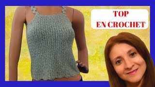 TOP a crochet o ganchillo talle 38 tutorial paso a paso  Moda a Crochet [upl. by Cristal767]