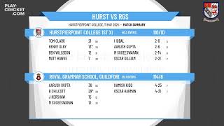 Hurstpierpoint College 1st XI v Royal Grammar School Guildford 1st XI [upl. by Ofelia]