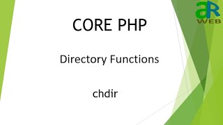 2  chdir in PHP  PHP Directory Functions [upl. by Nnylidnarb815]