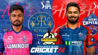 Rajasthan Royals vs Delhi Capitals 9th Match Live Cricket Score Cricket 24 Gameplay [upl. by Ines]