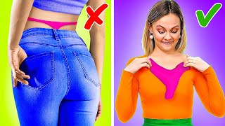 EASY FASHION HACKS  Clothes Tricks And DIY Ideas For Popular Girls And Parents By 123GO Genius [upl. by Leikeze]