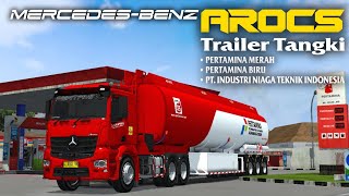 RILIS ⁉️ TANGKI PERTAMINA MERCY AROCS BY ADE ISKANDAR FREE LIVERY  PPLMOD BUSSID TERBARU 2024 [upl. by Yves]