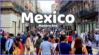 【4K】𝐖𝐀𝐋𝐊 ➜🇲🇽 MEXICO CITY 🇲🇽 CDMX  TRAVEL VIDEO Madero Ave [upl. by Ellimak]