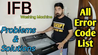 Error Codes For IFB Washing Machine  Problem And Solutions [upl. by Gnehp]