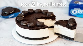 PASTEL de OREO con 2 Ingredientes 💙  Tarta Helada  Postre SIN HORNO [upl. by Etiam]