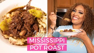 Vegan Mississippi Pot Roast recipe with Jackfruit  Chef Joya  no slow cooker version [upl. by Aneret439]