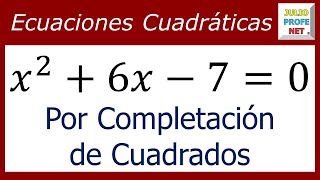 ECUACIONES CUADRÁTICAS POR COMPLETACIÓN DE CUADRADOS  Ejercicio 1 [upl. by Beall]