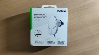 Belkin BOOST CHARGE PRO Wireless Car Charger with MagSafe  Unboxing [upl. by Belloir]